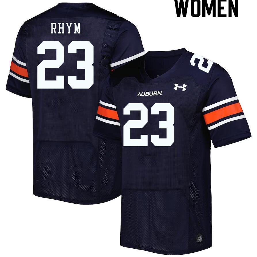 Women #23 J.D. Rhym Auburn Tigers College Football Jerseys Stitched-Navy